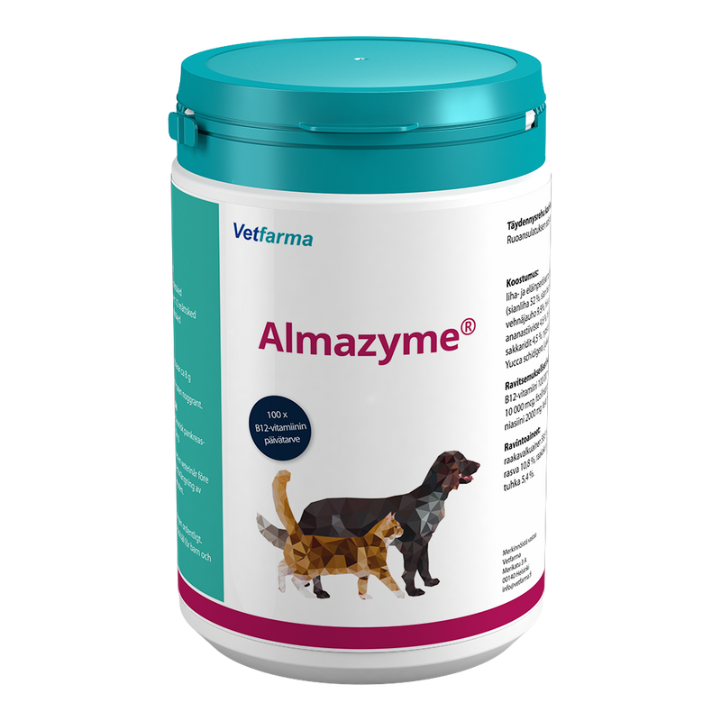 Almazyme®, Haimaentsyymejä sisältävä ravintolisä - Vetfarma