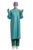 Leikkaustakki, steriili, kuitukangasta, osin vesitiivis