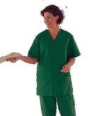Leikkauspusero taitoskauluksella, vihreä